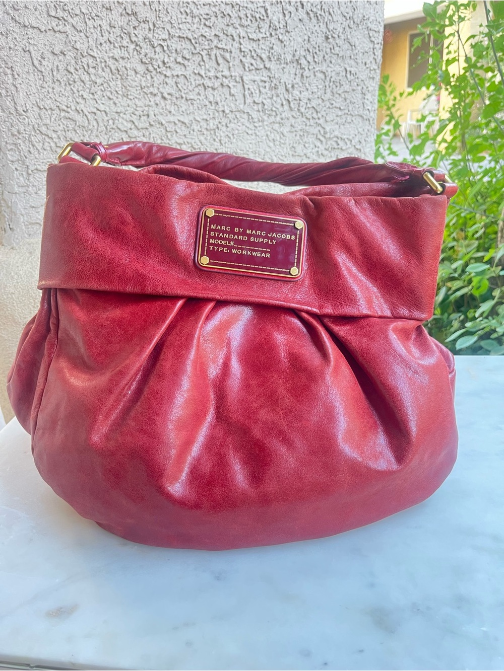 Marc Jacobs red leather hobo - Picture 1 of 13